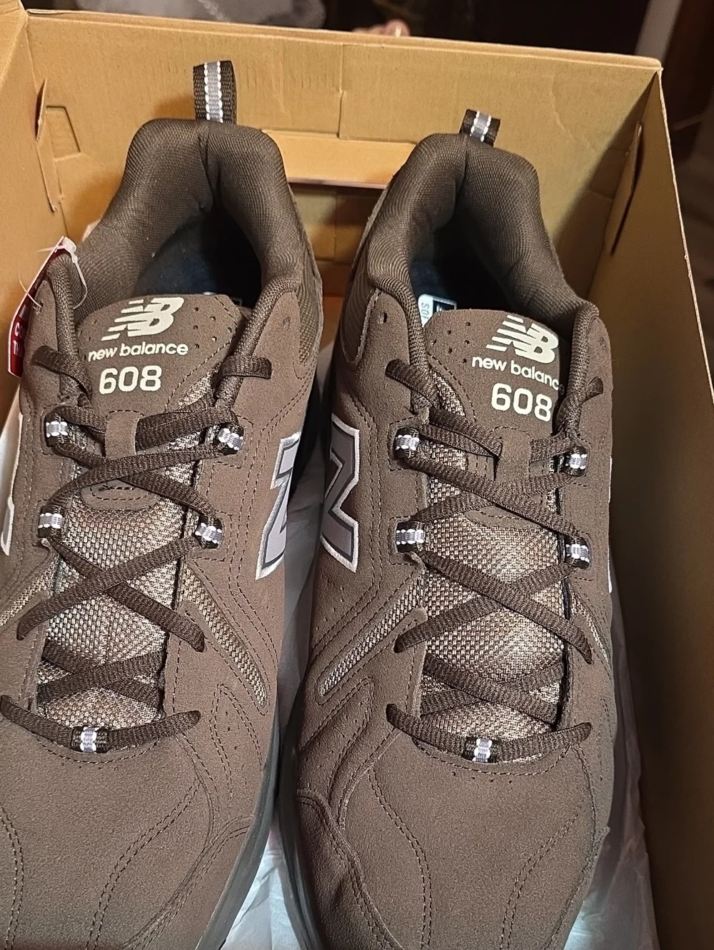 New Balance 608v5  Men's Athletic Shoes in Brown and White Size 16